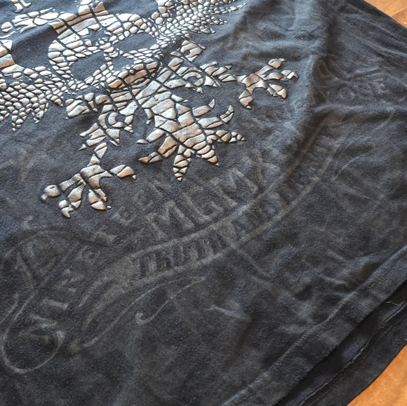 Southpole Embossed Y2K Metallic Eagle Graphic Tee 3XB - Picture 4 of 13